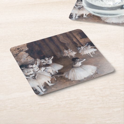 エドガー・デガス – バレエリハーサルステージ スクエアペーパーコースター (アングル)