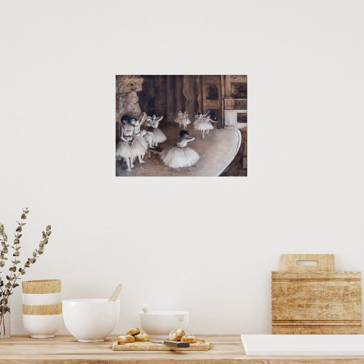 エドガー・デガス – バレエリハーサルステージ ポスター (キッチン)