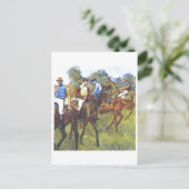 エドガー・デガス – レースウマズジョッキーツリーズRenpferde ポストカード (スタンド正面)