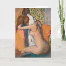 エドガー・デガス – 入浴後、女性の首を拭く カード