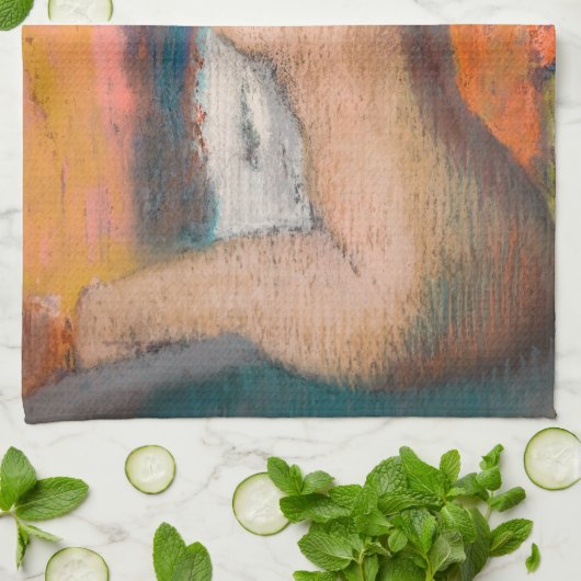 エドガー・デガス – 入浴後、女性の首を拭く キッチンタオル (折り畳み)