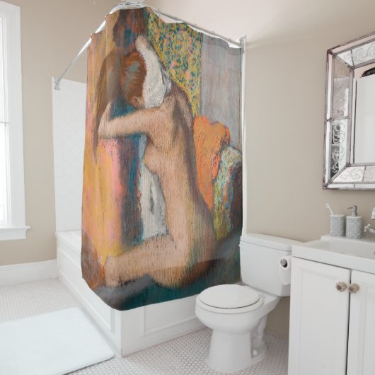 エドガー・デガス – 入浴後、女性の首を拭く シャワーカーテン (インサイチュ)