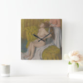エドガー·デガス|髪を梳く女性 スクエア壁時計 (ホーム)