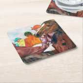 エドガー・デガ騎手と馬 スクエアペーパーコースター (アングル)