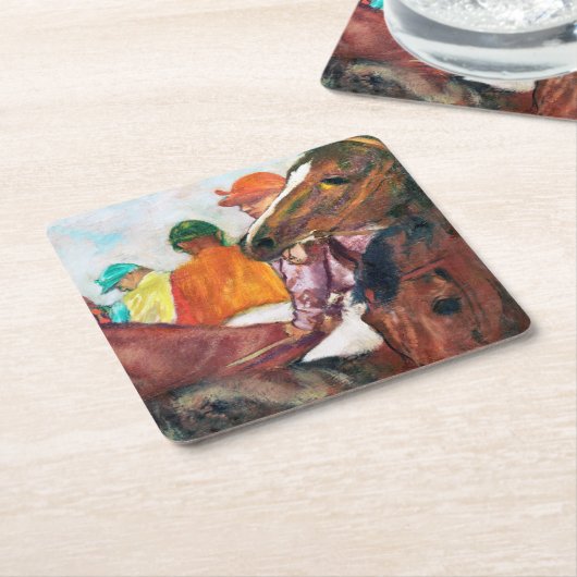 エドガー・デガ騎手と馬 スクエアペーパーコースター (アングル)