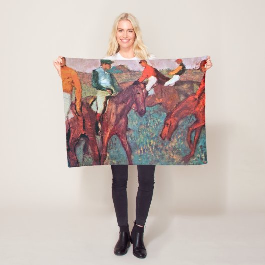 エドガー・デガ騎手と馬 フリースブランケット (インサイチュ)