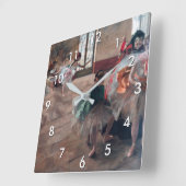 エドガー・デガ・ザ・リハーサル スクエア壁時計 (傾斜)