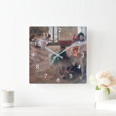 エドガー・デガ・ザ・リハーサル スクエア壁時計 (ホーム)