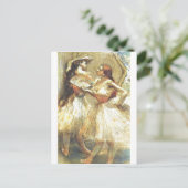 エドガー・デガ・トゥー・ダンサー・ウーマン・ファン・ドレス・ボウ・トゥトゥ ポストカード (スタンド正面)