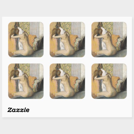 エドガー・デガ |入浴後に首を乾かす女性 スクエアシール (シート)