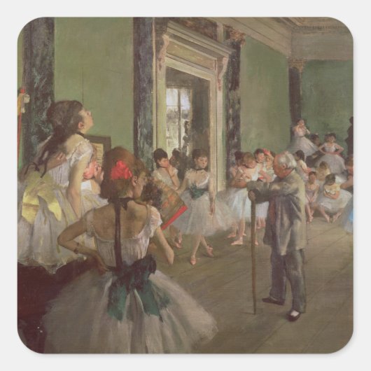エドガー・デガ |踊りクラス, c.1873-76 スクエアシール (正面)