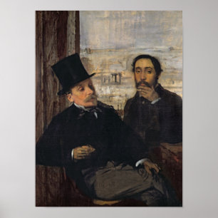 エドガー・デガ   Evariste de Valernesの自画像 ポスター