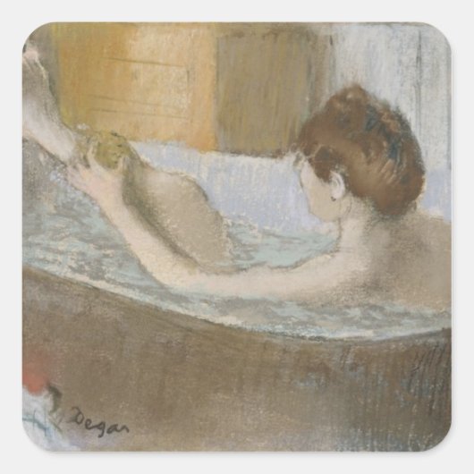 エドガー・デガ | Woman in her bath, Sponging her leg スクエアシール (正面)