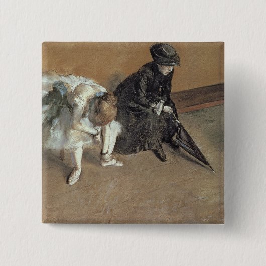 エドガー・ドガ待っている| c.1882 缶バッジ (正面)