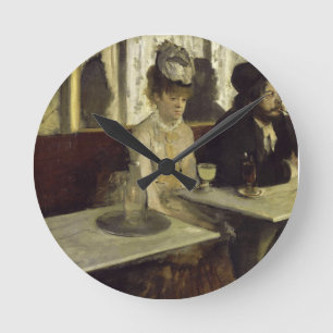 エドガー・ドガ著アブサンの酒飲みかL'Absinthe ラウンド壁時計