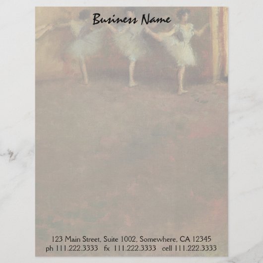 エドガー・ドガ著バレエの前、ヴィンテージのファインアート レターヘッド (正面)