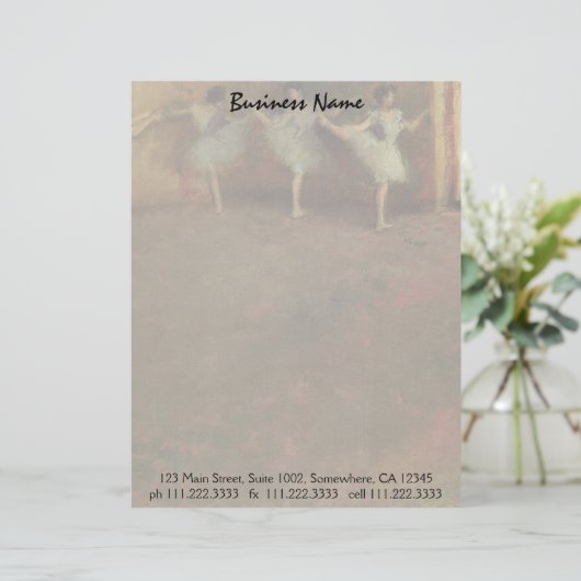 エドガー・ドガ著バレエの前、ヴィンテージのファインアート レターヘッド (スタンド正面)