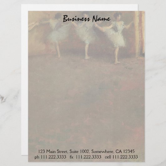 エドガー・ドガ著バレエの前、ヴィンテージのファインアート レターヘッド (正面/裏面)