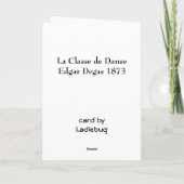 エドガー・ドガ著La Classe de Danse カード (裏面)