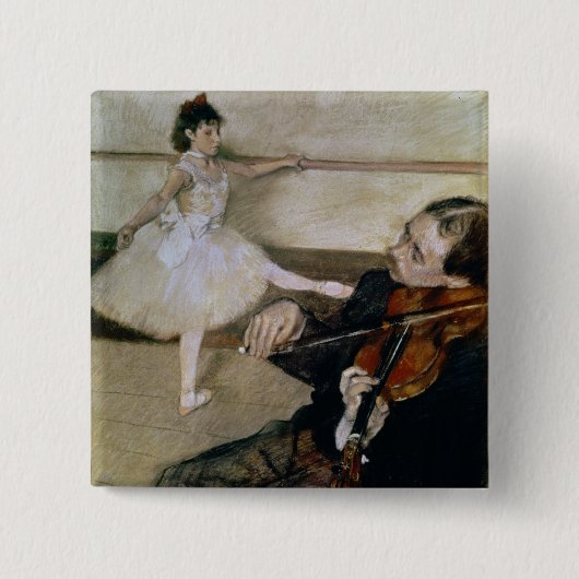 エドガー・ドガ|ダンスのレッスン、c.1879 缶バッジ (正面)