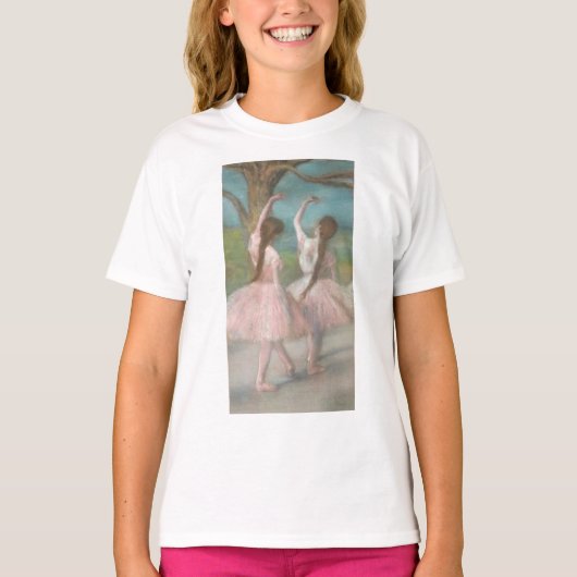 エドガー・ドガ ピンクのダンサーたち Tシャツ (正面)