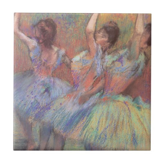 エドガー・ドガ「三人の踊り子」 ヴィンテージ バレエ アート タイル (正面)