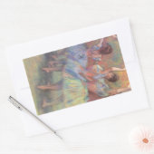 エドガー・ドガ「三人の踊り子」 ヴィンテージ バレエ アート 長方形シール (封筒)