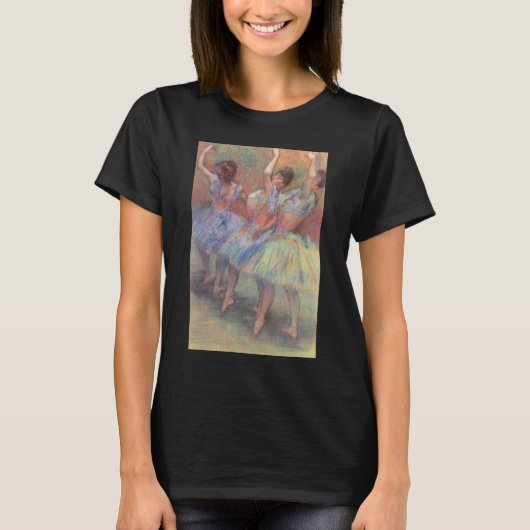 エドガー・ドガ「三人の踊り子」 ヴィンテージ バレエ アート Tシャツ (正面)