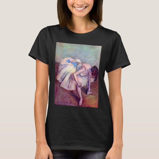 エドガー・ドガ「座る踊り子」ヴィンテージ バレエ アート Tシャツ (正面)
