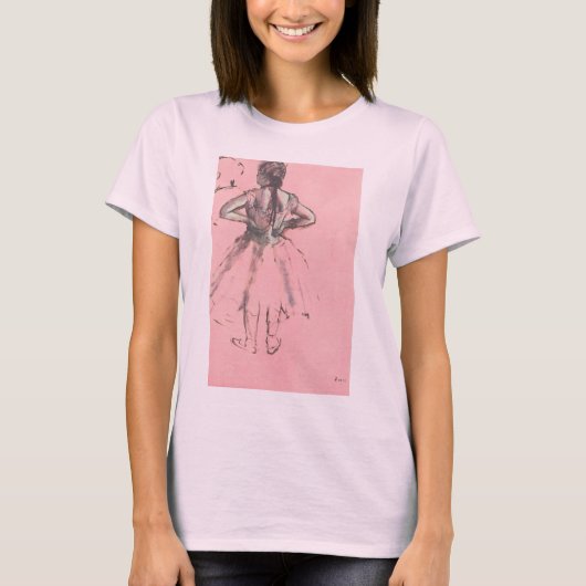 エドガー・ドガ「後ろ向きの踊り子、腰に手を当てて」 Tシャツ (正面)
