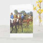エドガー・ドガ-競走馬のジョッキーの木Rennpferde カード (黄色い花)