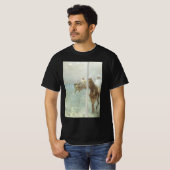 エドガー・ドガ「競馬前のジョッキー」 Tシャツ (正面フル)