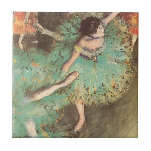 エドガー・ドガ「緑の踊り子」 ヴィンテージ バレエ タイル (正面)