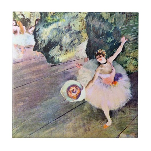 エドガー・ドガ「花束を持つ踊り子」 タイル (正面)