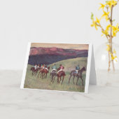 エドガー・ドガ- 1894頭の競馬馬を訓練している競走馬 カード (黄色い花)