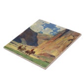 エドガー・ペイン著「IndiansThrough Canyon de Chelly」 タイル (側面)