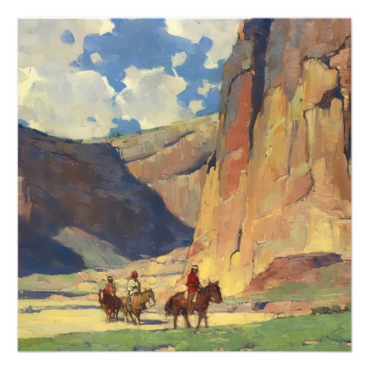 エドガー・ペイン著「IndiansThrough Canyon de Chelly」 フォトプリント (正面)