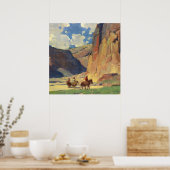 エドガー・ペイン著「IndiansThrough Canyon de Chelly」 ポスター (キッチン)