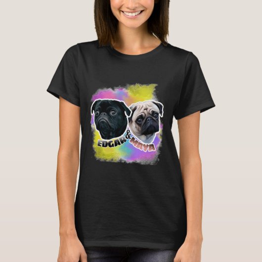 エドガー&マヤ PewDiePie パグ 518 Tシャツ (正面)