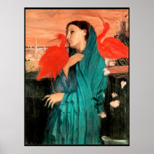エドガー・絵画デガスのイビスの若い女性 ポスター