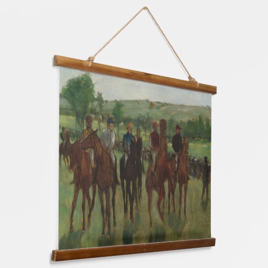 エドガーDegasライダー馬アートウッドウォール 吊り下げ型タペストリー (傾斜あり)