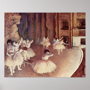 エドガーDegas – バレエのドレスリハーサルステージ ポスター