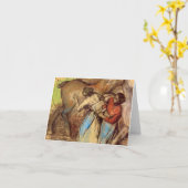 エドガーDegas – 馬を洗う2人の女性 カード (黄色い花)