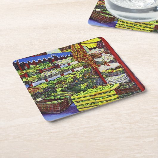 エドディの市場（ハンガリー） スクエアペーパーコースター (アングル)