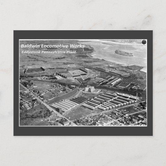 エドディストーンペンシルバニア州ボールドウィン機関車工場 ポストカード (正面)