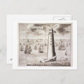 エドディストーンライトハウス、ヘンドリック・ヒルが彫り込んだ ポストカード (正面/裏面)