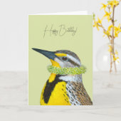 エドディ・ザ・メドウラークの誕生日カード カード (黄色い花)
