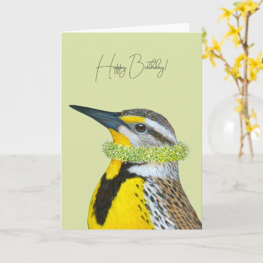 エドディ・ザ・メドウラークの誕生日カード カード (黄色い花)