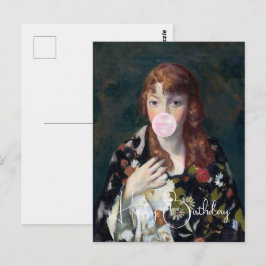 エドナがバブルガムを吹いてハッピーバースデー ポストカード