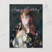 エドナがピンクのガムを吹いてハッピーバースデー ポストカード (正面)